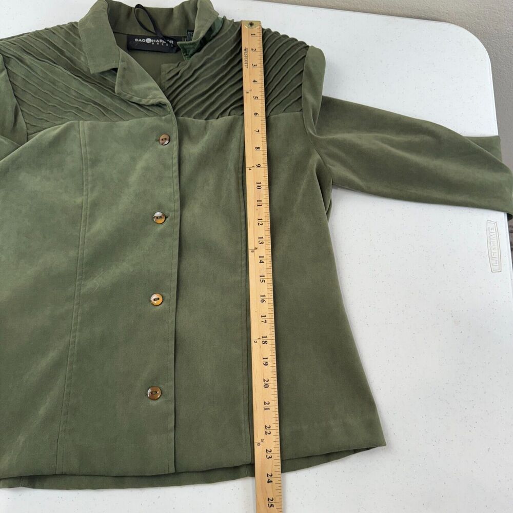 Sag Harbor‎ Women's Jacket & Dress 2 Piece Suit Set Solid Olive Green - Picture 14 of 15
